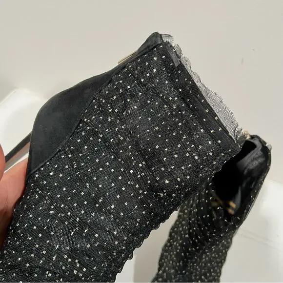 Sam Edelman Farren Black and Gold Ankle Boots - Picture 7 of 11